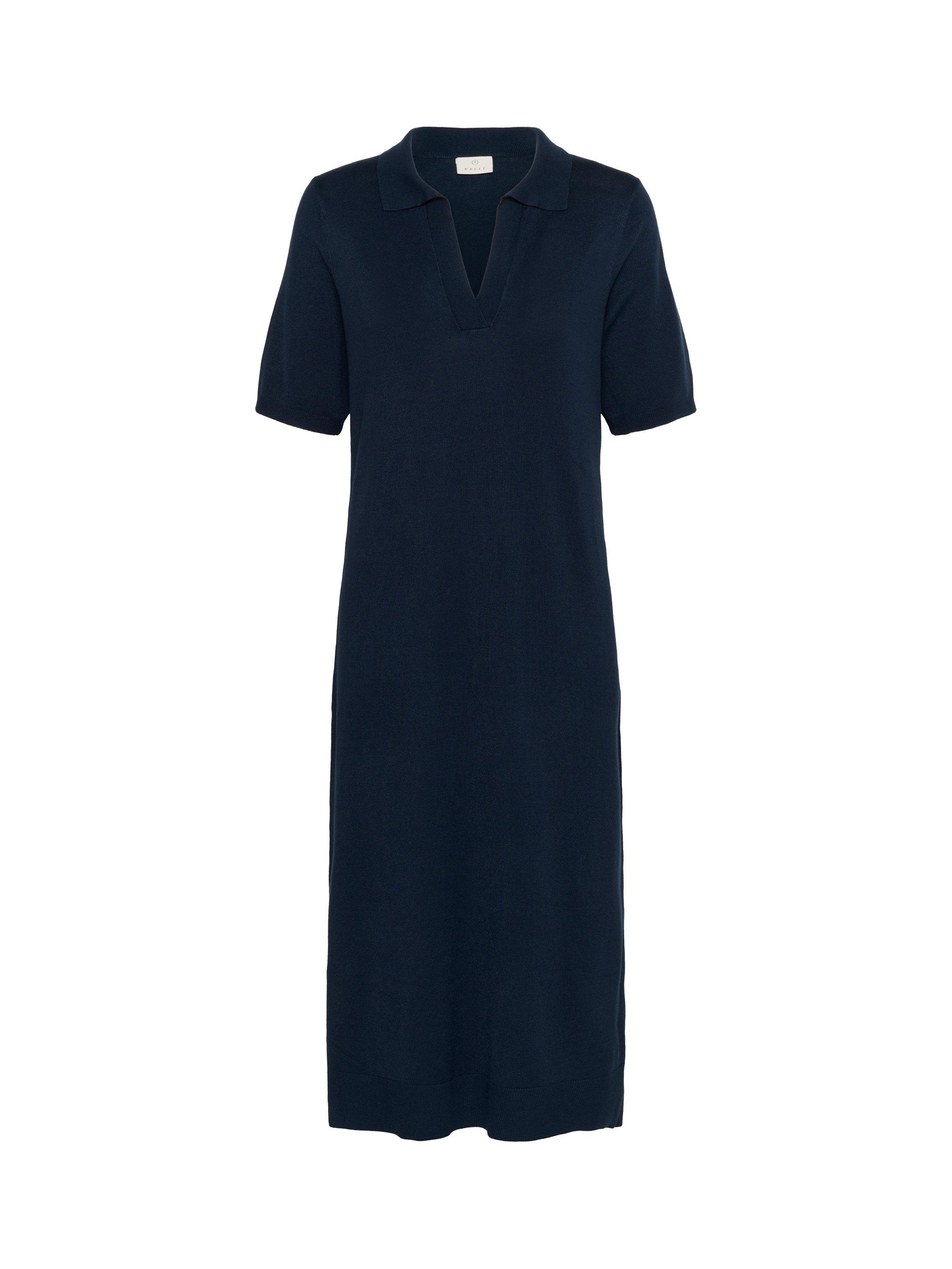 Product image 4 of 5, which shows KAFFE Lizza Polo Neck Midi Jumper Dress, Midnight Marine, XS