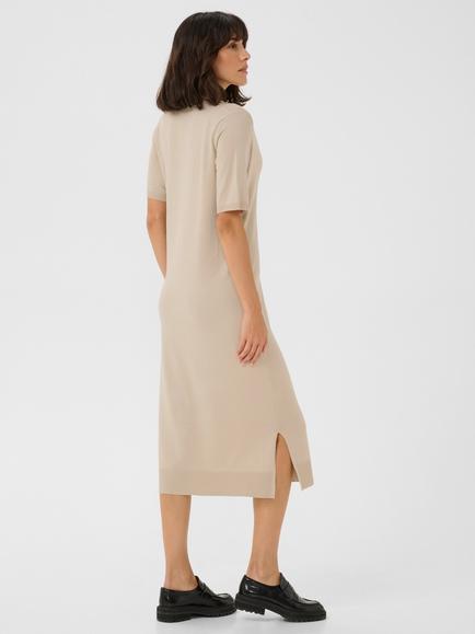 KAFFE Lizza Polo Neck Midi Jumper Dress - view 2, Feather Grey