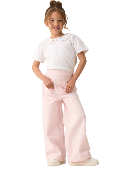 Angel & Rocket Kids' Washed Trousers, Pink - view 2, Pink