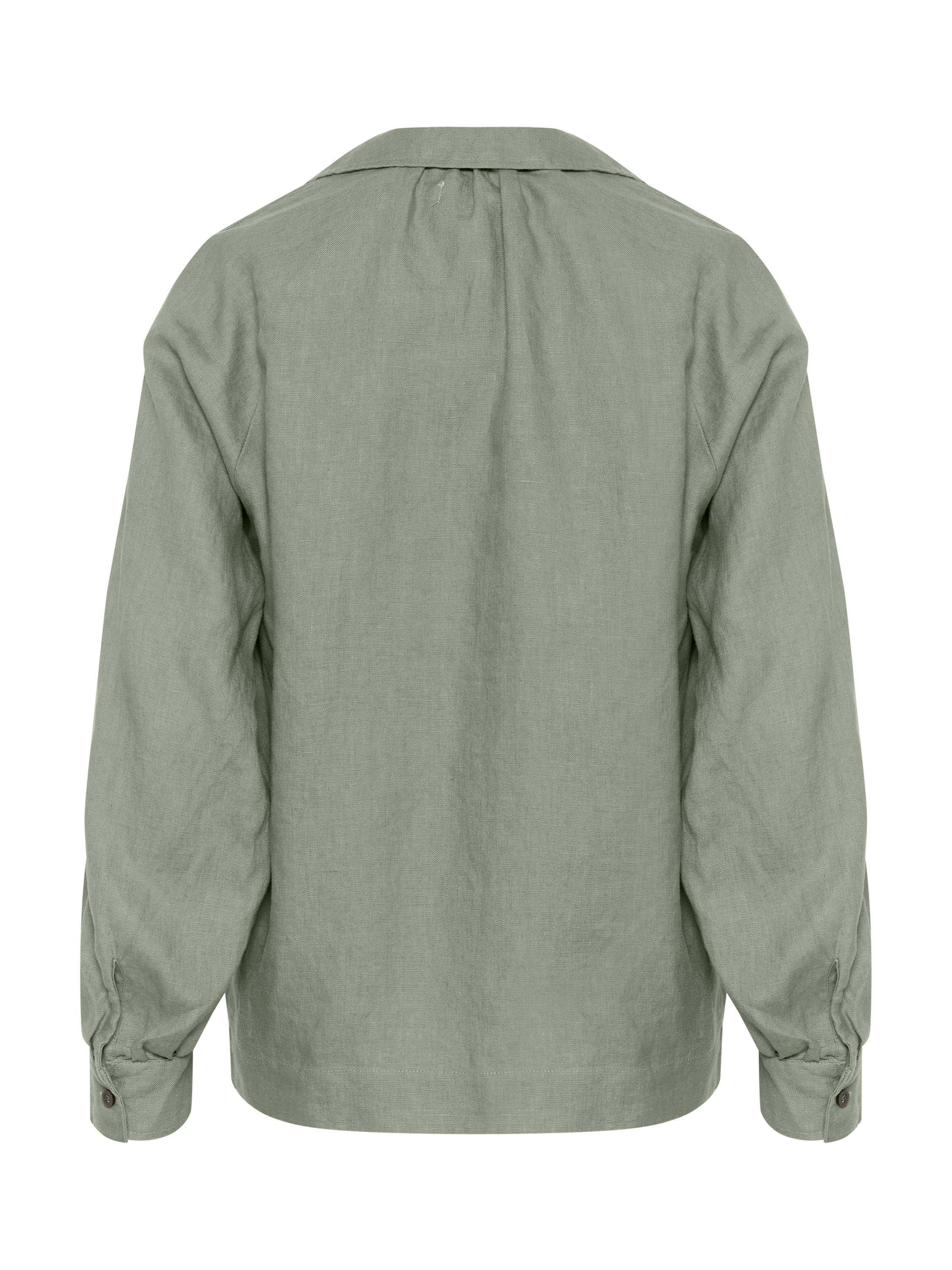 Product image 6 of 6, which shows InWear Solina Pure Linen Top, Agave Green, 8