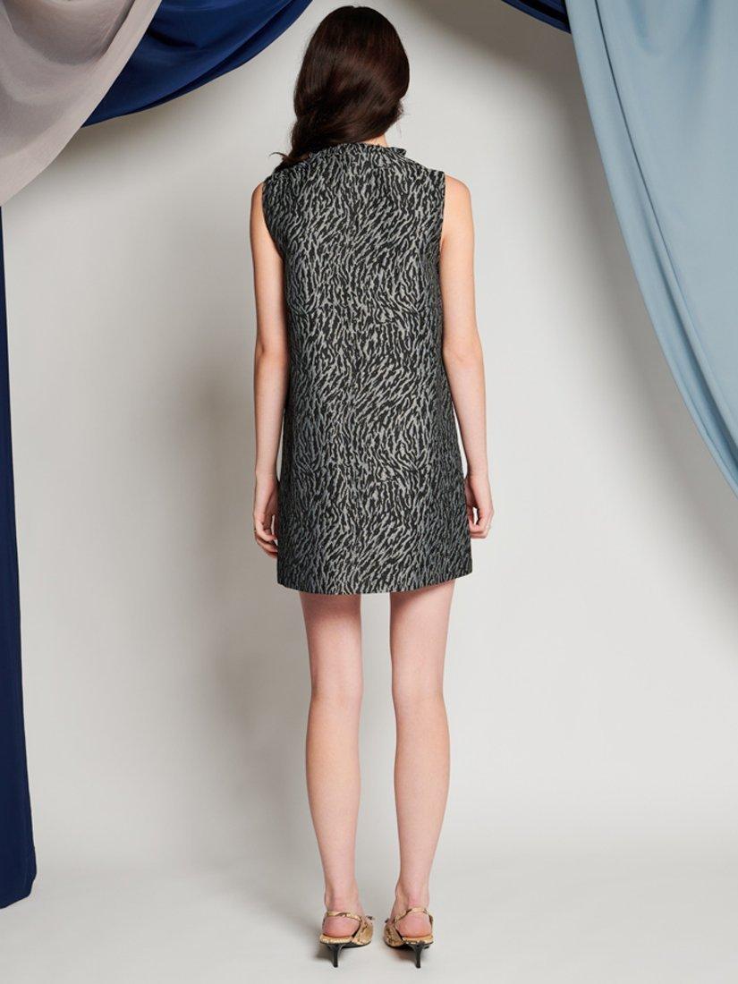 Product image 4 of 6, which shows GHOSPELL Jocelyn Wrap Mini Dress, Black Zebra, 6