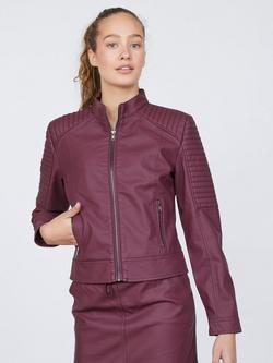 Sisters Point Duna Slim Fit Biker Jacket, Port, Port