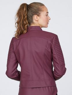 Sisters Point Duna Slim Fit Biker Jacket, Port - view 2, Port