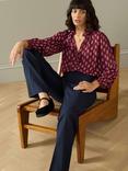 Brora Tailored Straight Wool Rich Trousers, Midnight