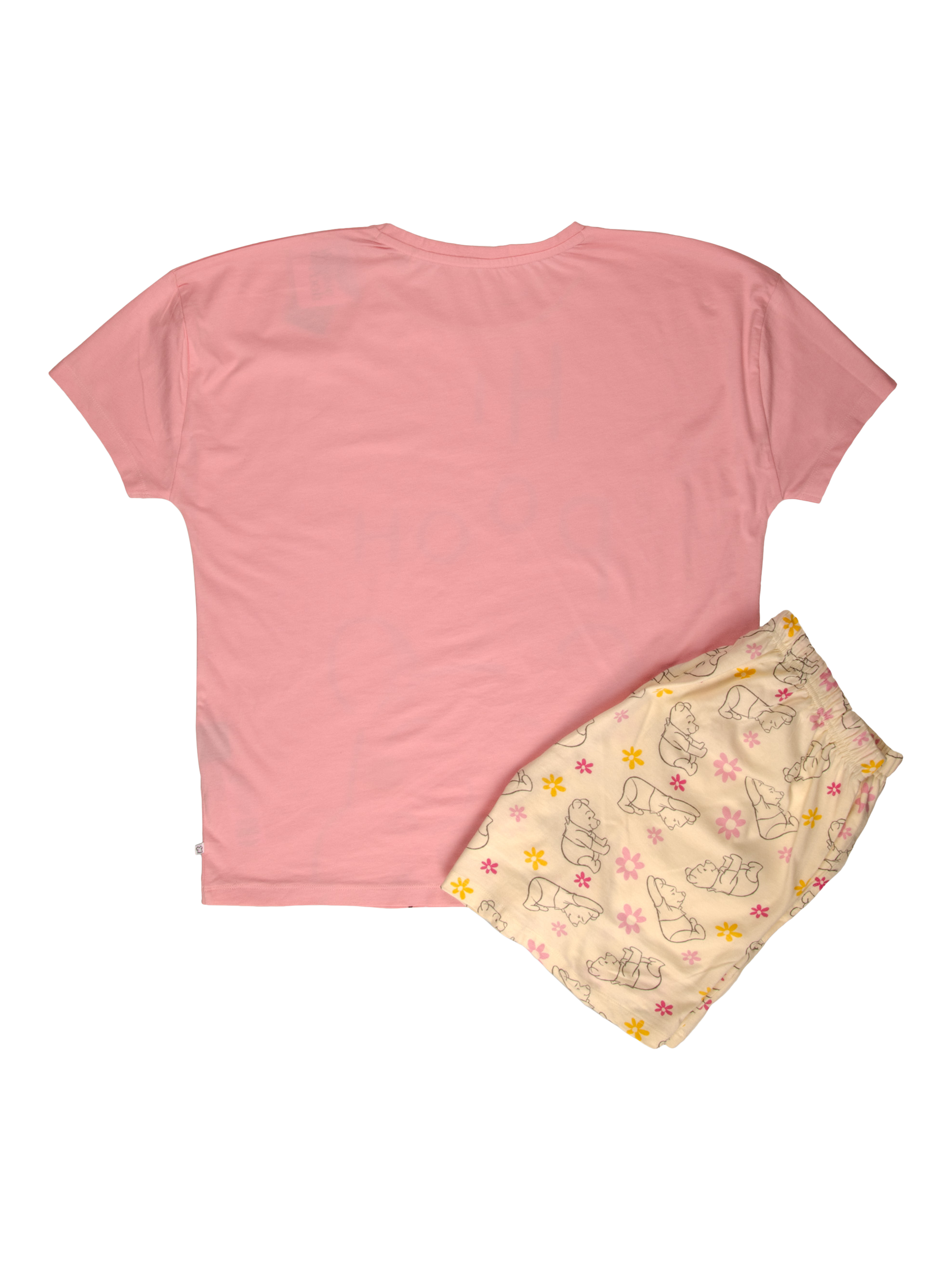 Product image 2 of 3, which shows Brand Threads Winnie The Pooh Shortie Pyjama Set, Pink, XS