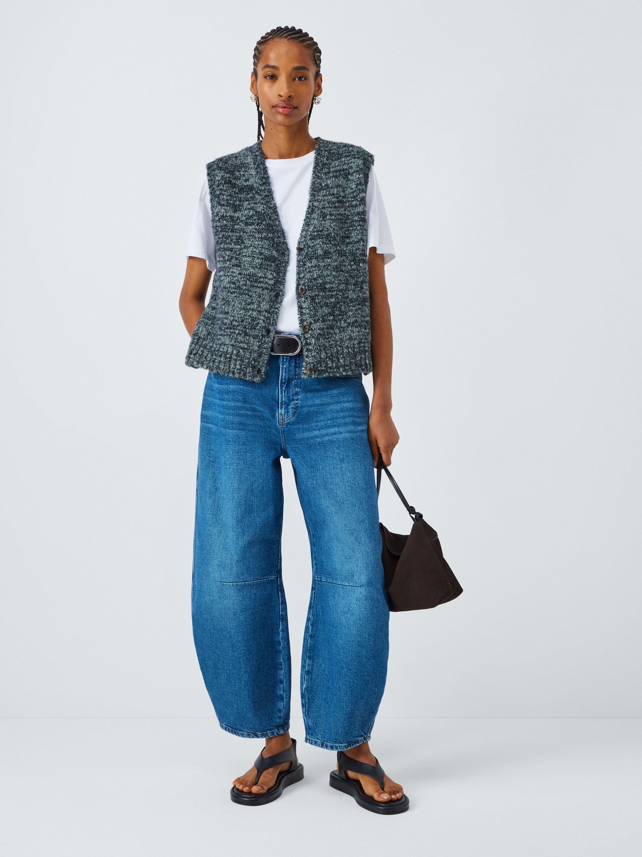Product image 3 of 7, which shows AND/OR Becca Melange Knit Vest Top, Blue Multi, XS