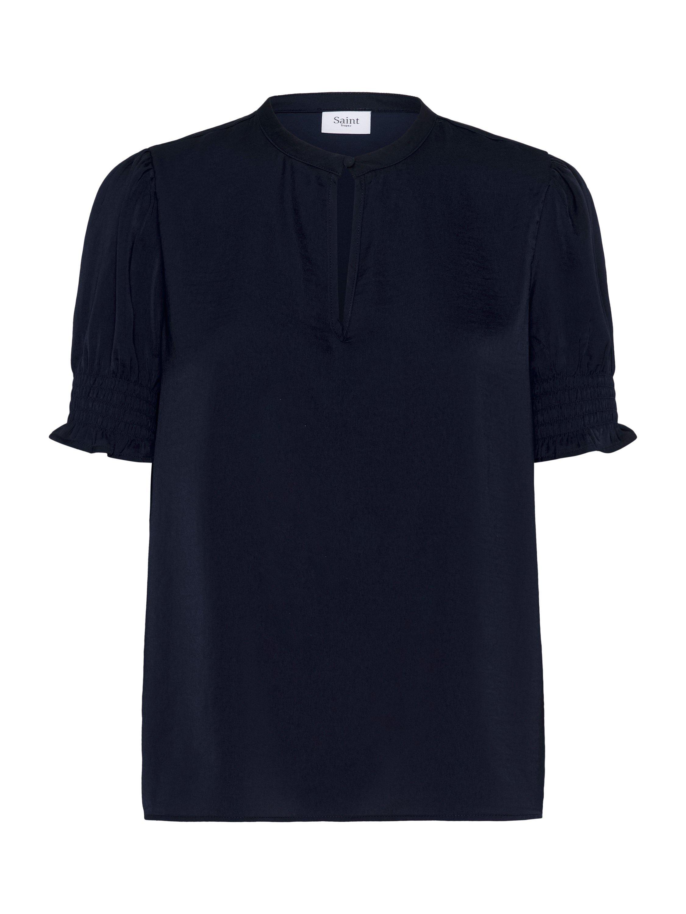 Product image 5 of 6, which shows Saint Tropez Ruffle Sleeve Top, Navy, XS