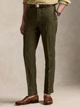 Ralph Lauren Linen Textured Slub Tailored Trousers, Armadillo