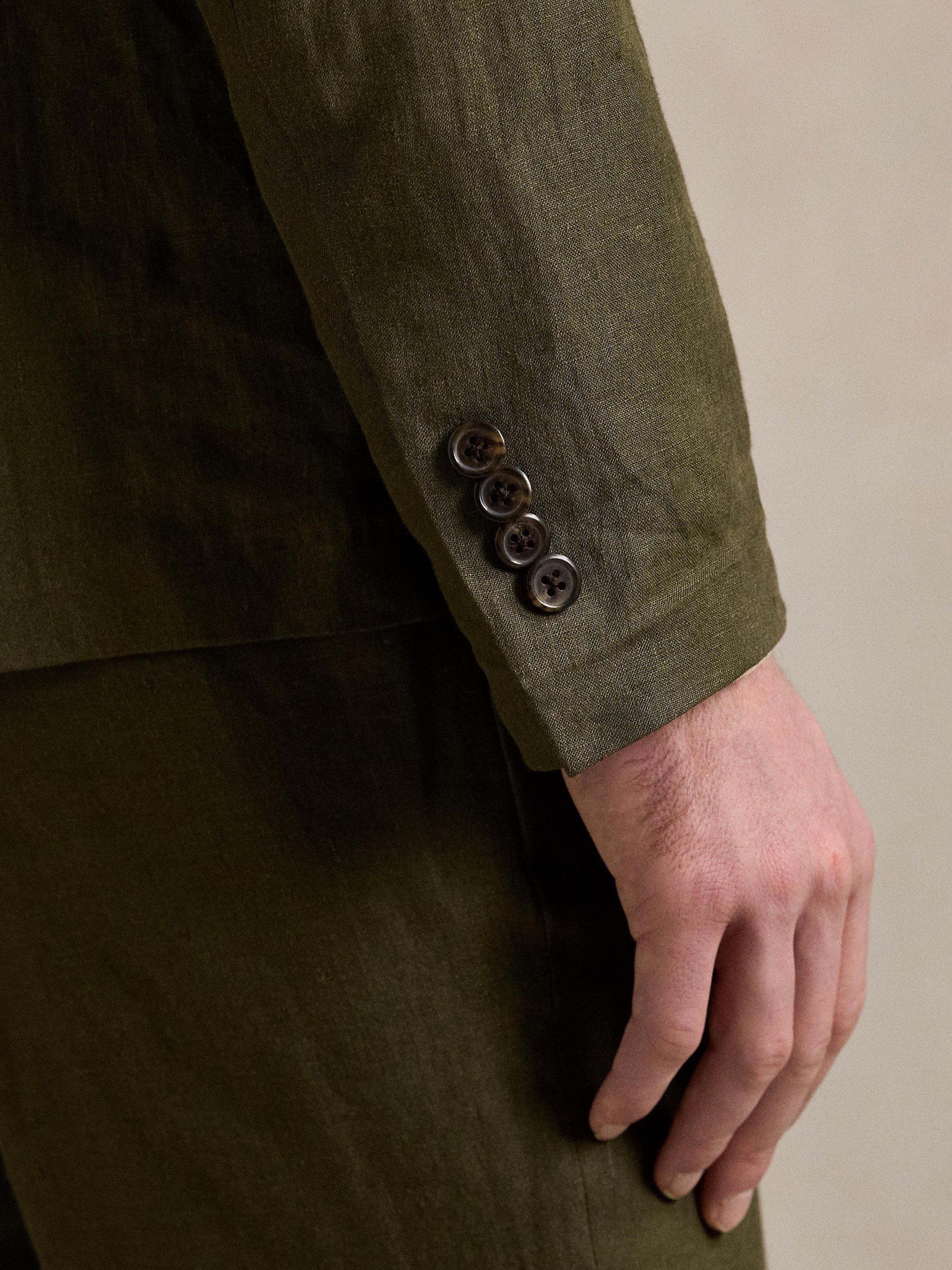 Product image 4 of 5, which shows Ralph Lauren Linen Single Breasted Suit Jacket, Armadillo, 38R