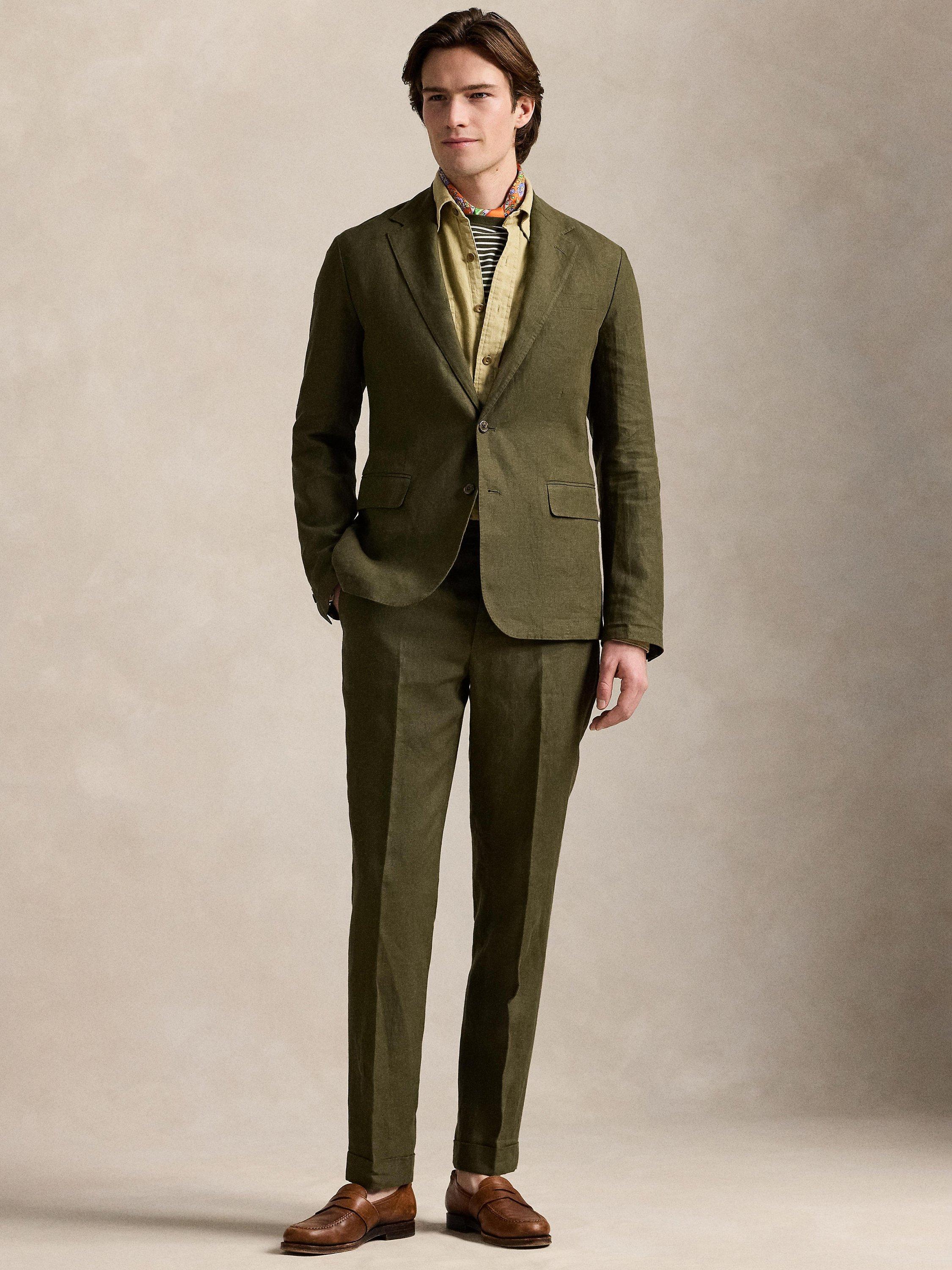 Product image 5 of 5, which shows Ralph Lauren Linen Single Breasted Suit Jacket, Armadillo, 38R