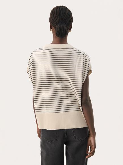 Part Two Nataya Boxy Sleeveless Jumper - view 2, Whitecap Gray/Multi