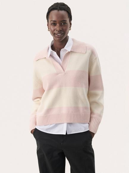 Part Two Elinda Stripe Jumper, Pink, Pink