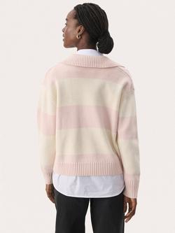 Part Two Elinda Stripe Jumper, Pink - view 2, Pink