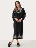 Part Two Nura Embroidered Loose Fit Midi Dress, Black