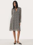 Part Two Piyanna Floral A-Line Knee Length Dress, Black/Multi