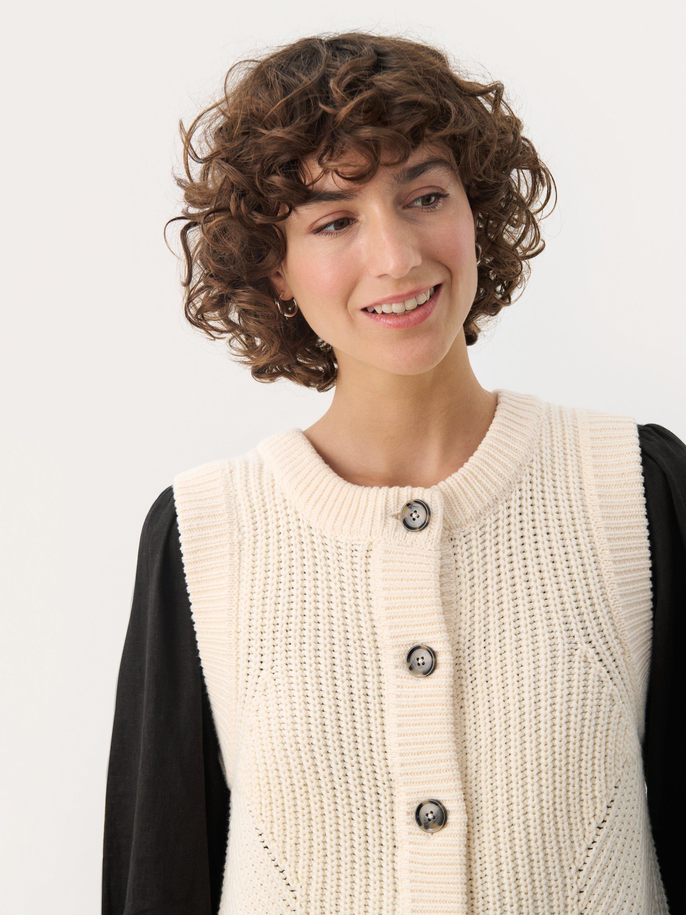 Product image 4 of 6, which shows Part Two Noemie Sleeveless Cardigan, Whitecap Gray, XS