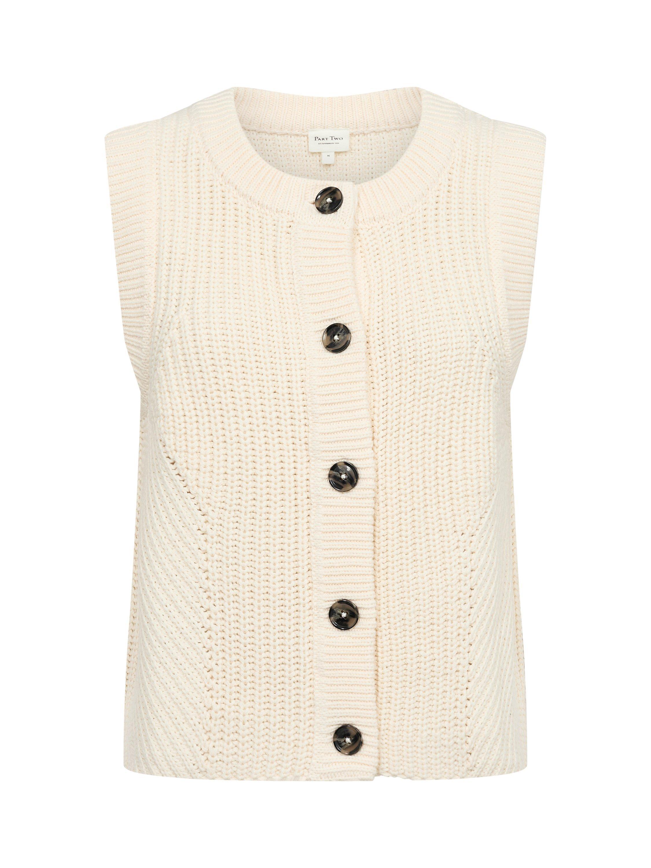 Product image 5 of 6, which shows Part Two Noemie Sleeveless Cardigan, Whitecap Gray, XS