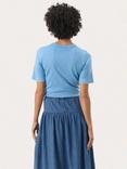 Part Two Ratana Pure Organic Cotton Regular Fit T-Shirt, Silver Lake Blue