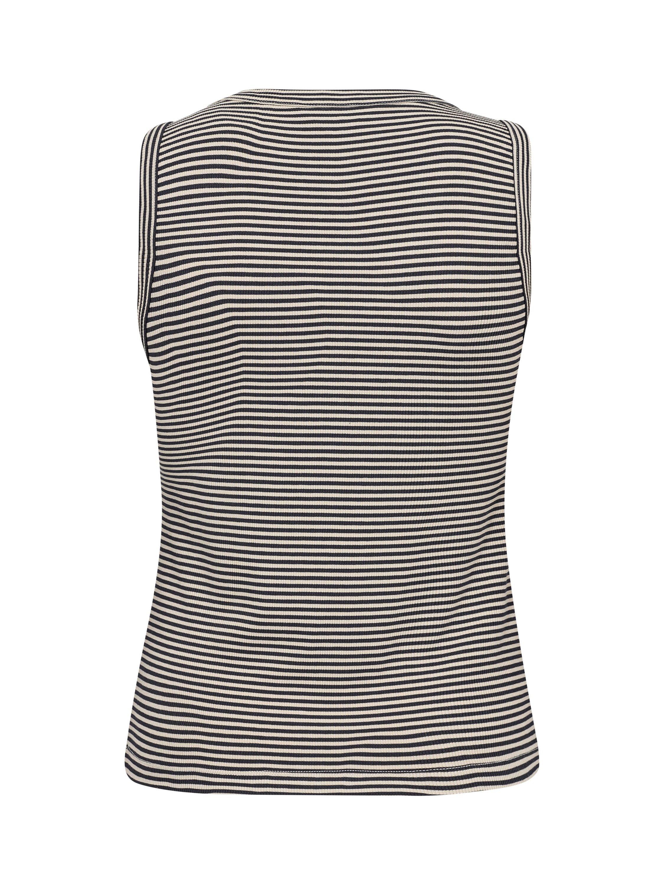 Product image 6 of 6, which shows Part Two Nikkia Stripe Vest Top, French Navy/Multi, XS
