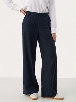 Part Two Ninnes Linen Relaxed Straight Leg Trousers, After Midnight