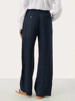 Part Two Ninnes Linen Relaxed Straight Leg Trousers - view 2, After Midnight