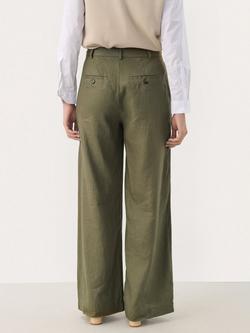 Part Two Ninnes Linen Relaxed Straight Leg Trousers - view 2, Kalamata