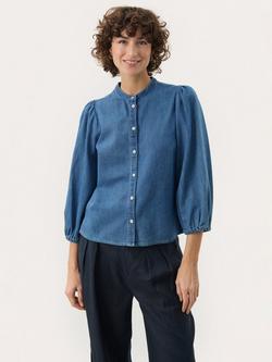 Part Two Nicolie Denim Shirt, Medium Blue, Medium Blue