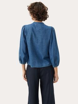 Part Two Nicolie Denim Shirt, Medium Blue - view 2, Medium Blue