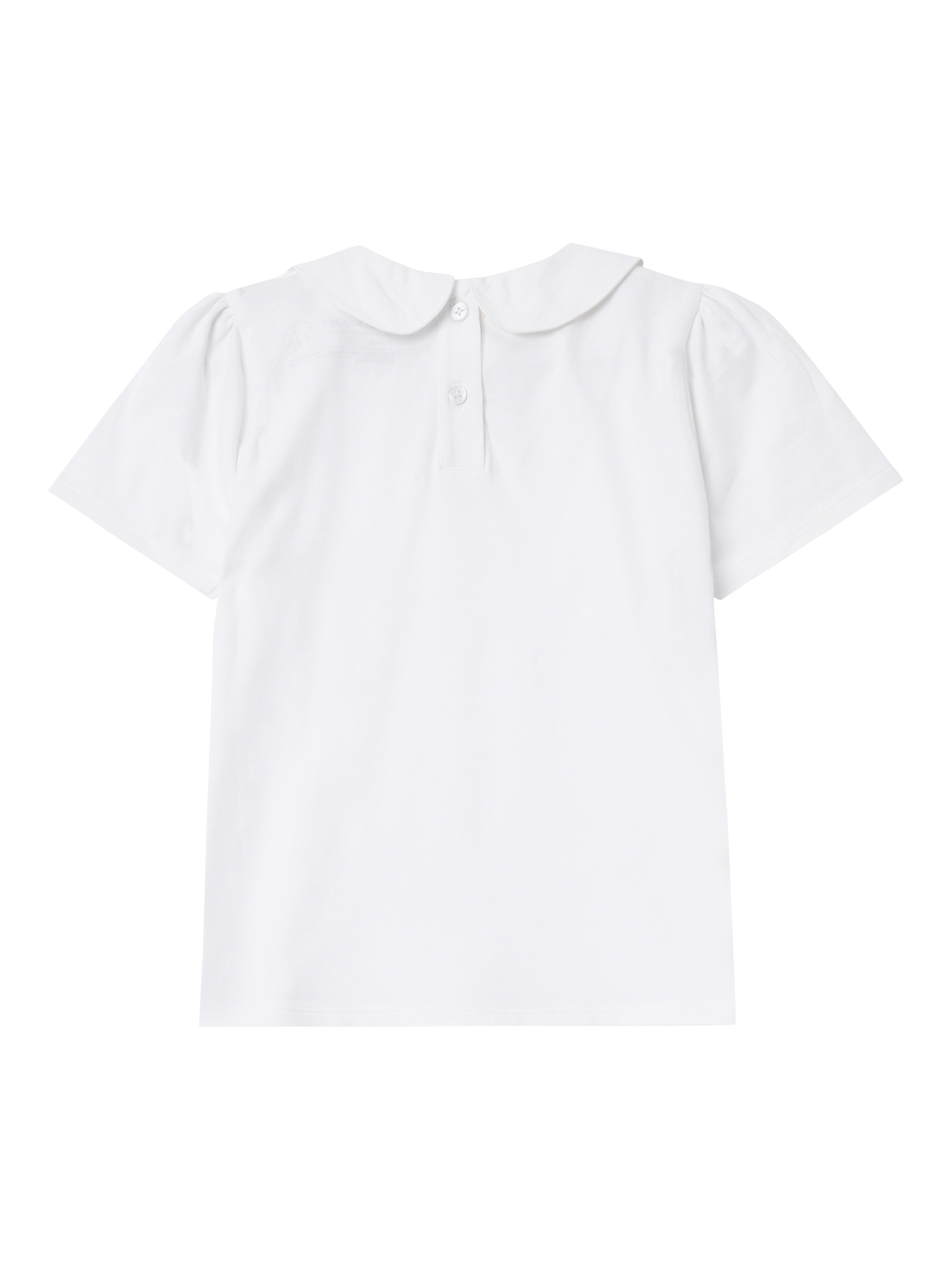 Product image 6 of 7, which shows Angel & Rocket Kids' Peter Pan Collar T-Shirt, White, 3-4 years