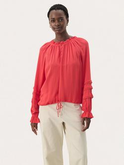 Part Two Naracha Ruffle Trim Top, Red, Red