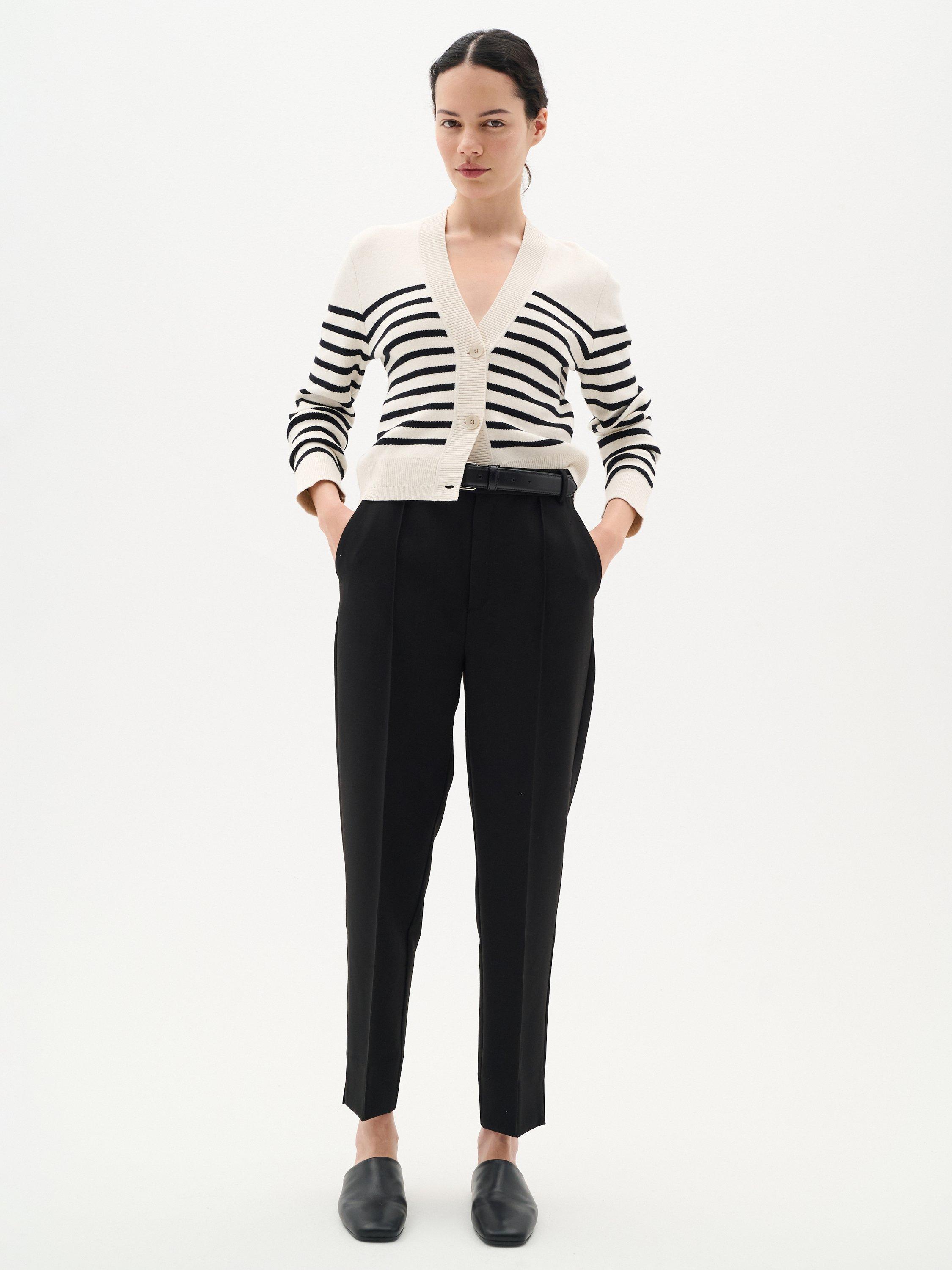 Product image 3 of 4, which shows InWear Wallis Stripe Cardigan, White/Black, XS