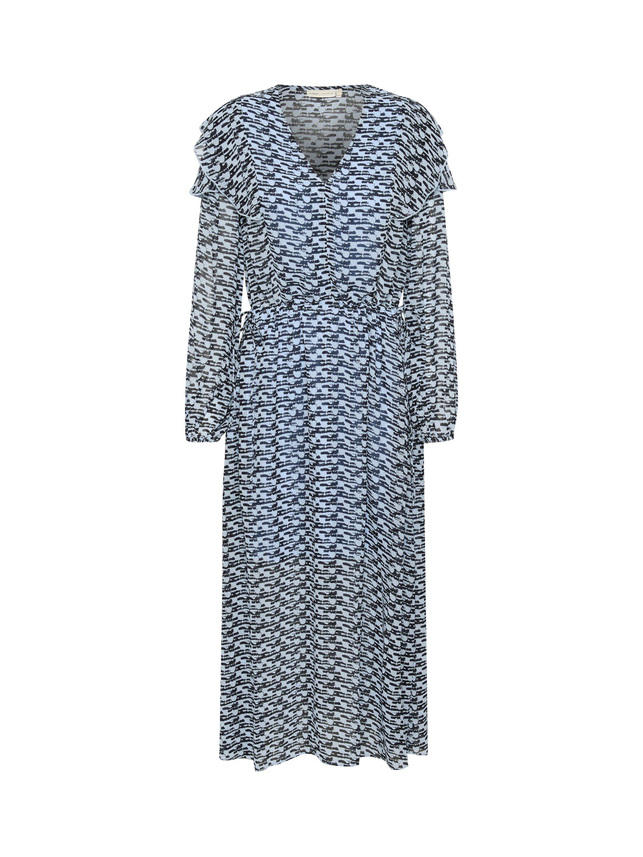 Product image 5 of 6, which shows InWear Cessie Abstract Print Chiffon Maxi Dress, Blue/Multi, 8