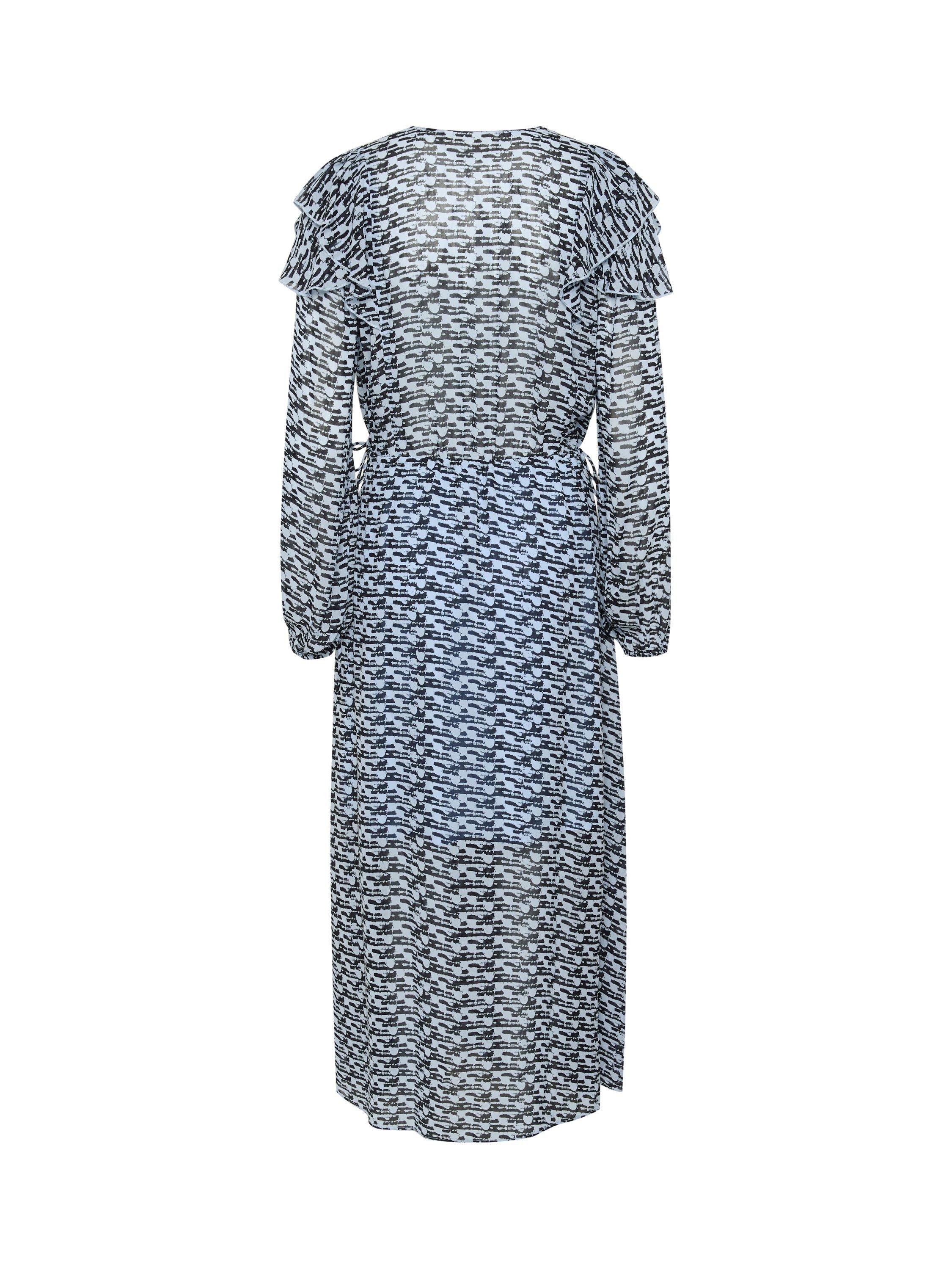 Product image 6 of 6, which shows InWear Cessie Abstract Print Chiffon Maxi Dress, Blue/Multi, 8