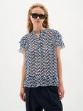 InWear Cessie Graphic Sheer Shirt, Blue/Multi