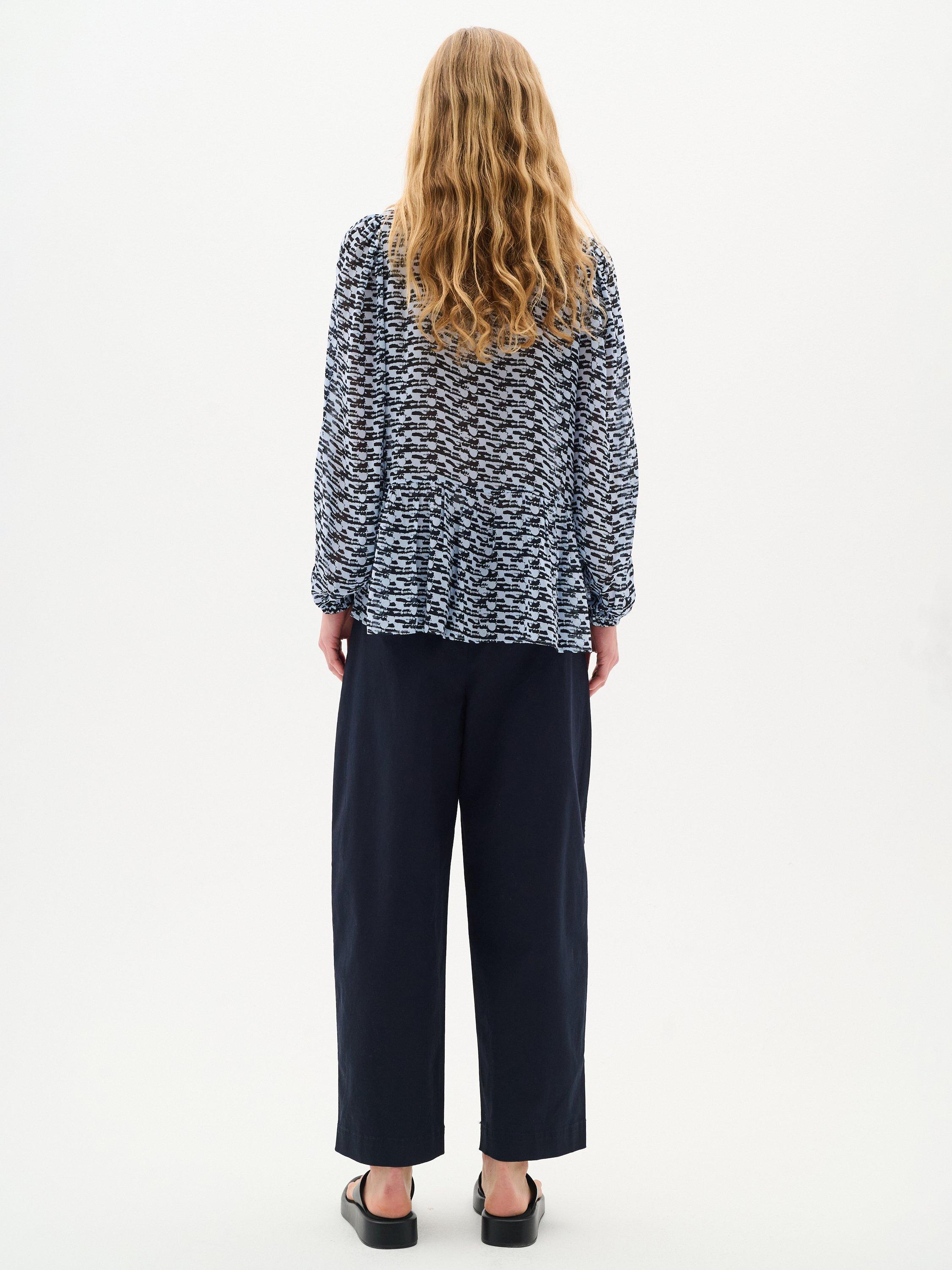Product image 2 of 6, which shows InWear Cessie Graphic Sheer Shirt, Blue/Multi, 8