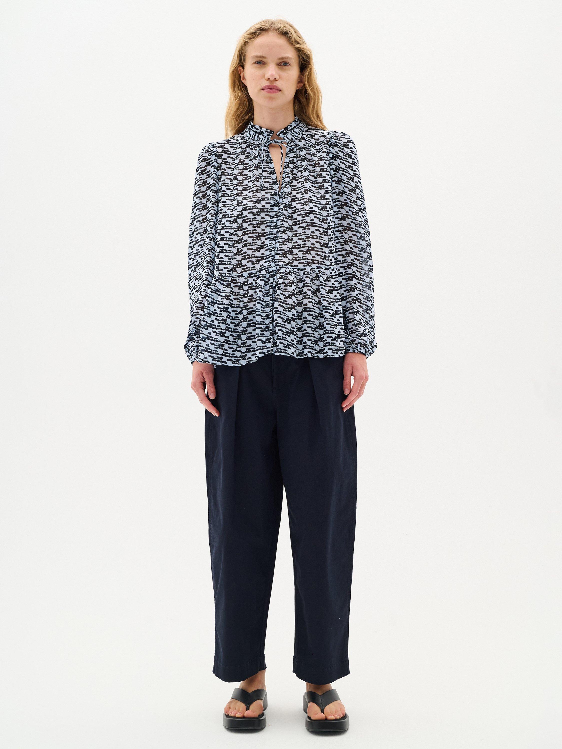 Product image 3 of 6, which shows InWear Cessie Graphic Sheer Shirt, Blue/Multi, 8