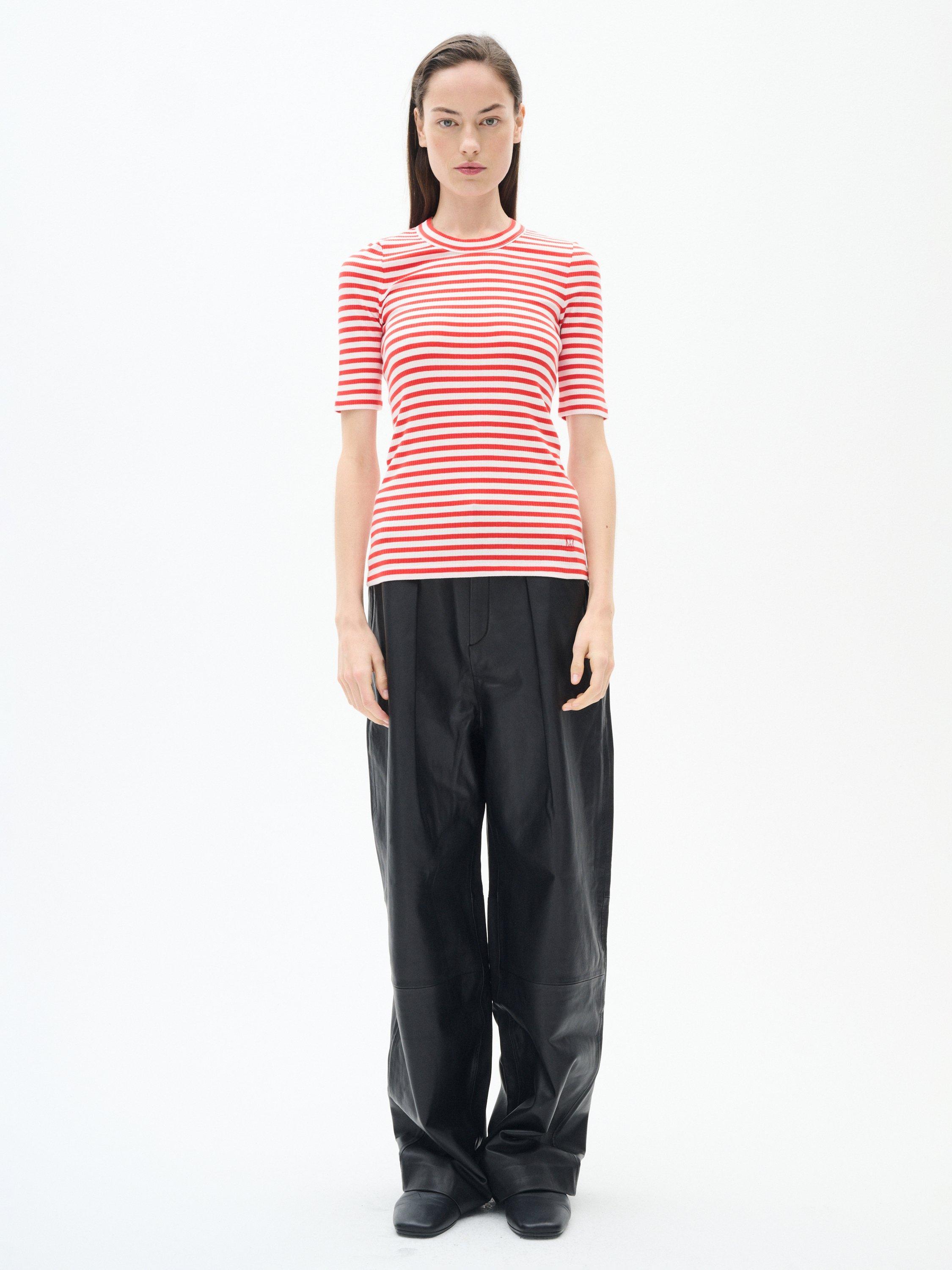 Product image 3 of 6, which shows InWear Dagna Stripe T-Shirt, Red/White, XS