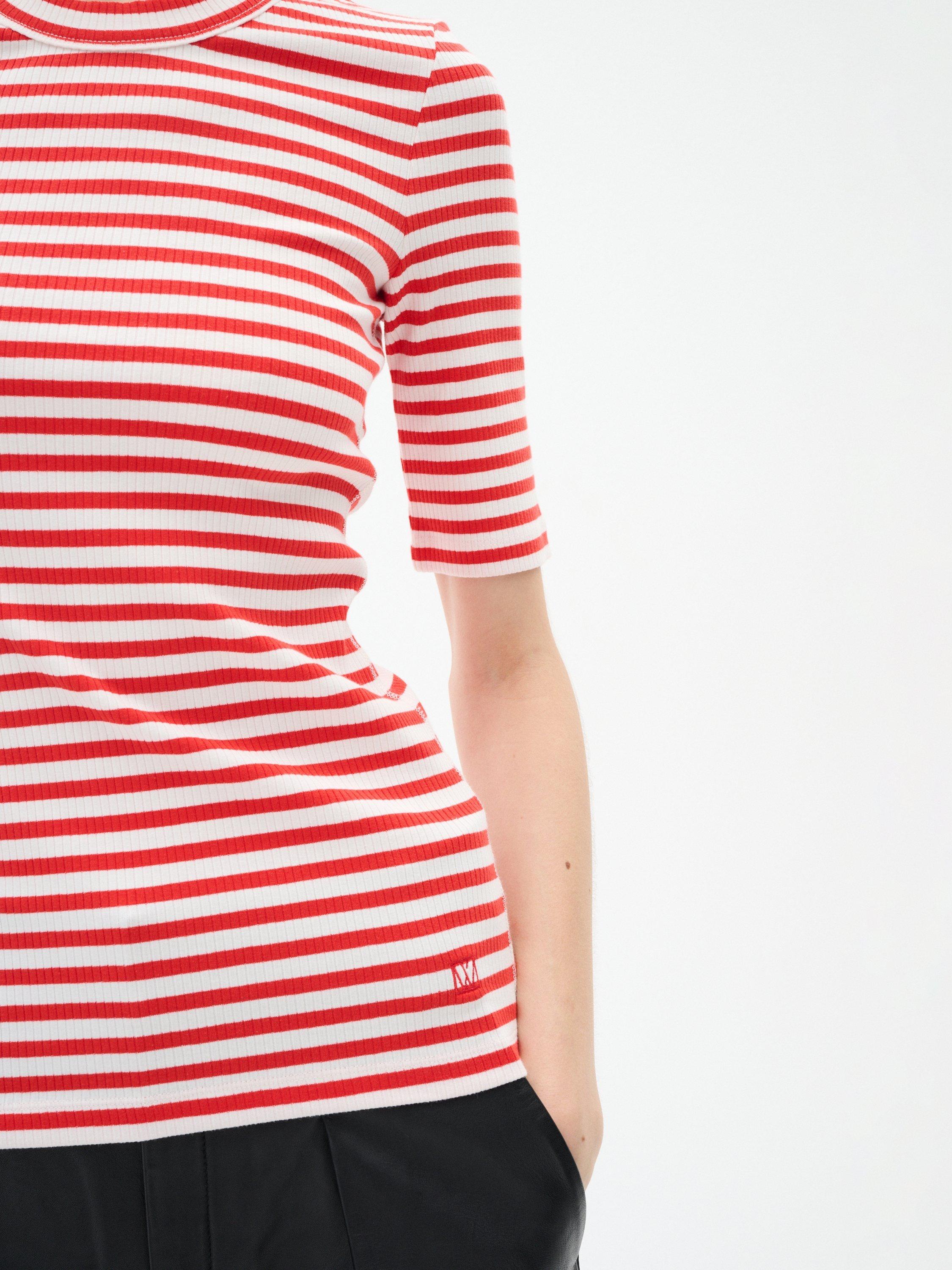 Product image 4 of 6, which shows InWear Dagna Stripe T-Shirt, Red/White, XS