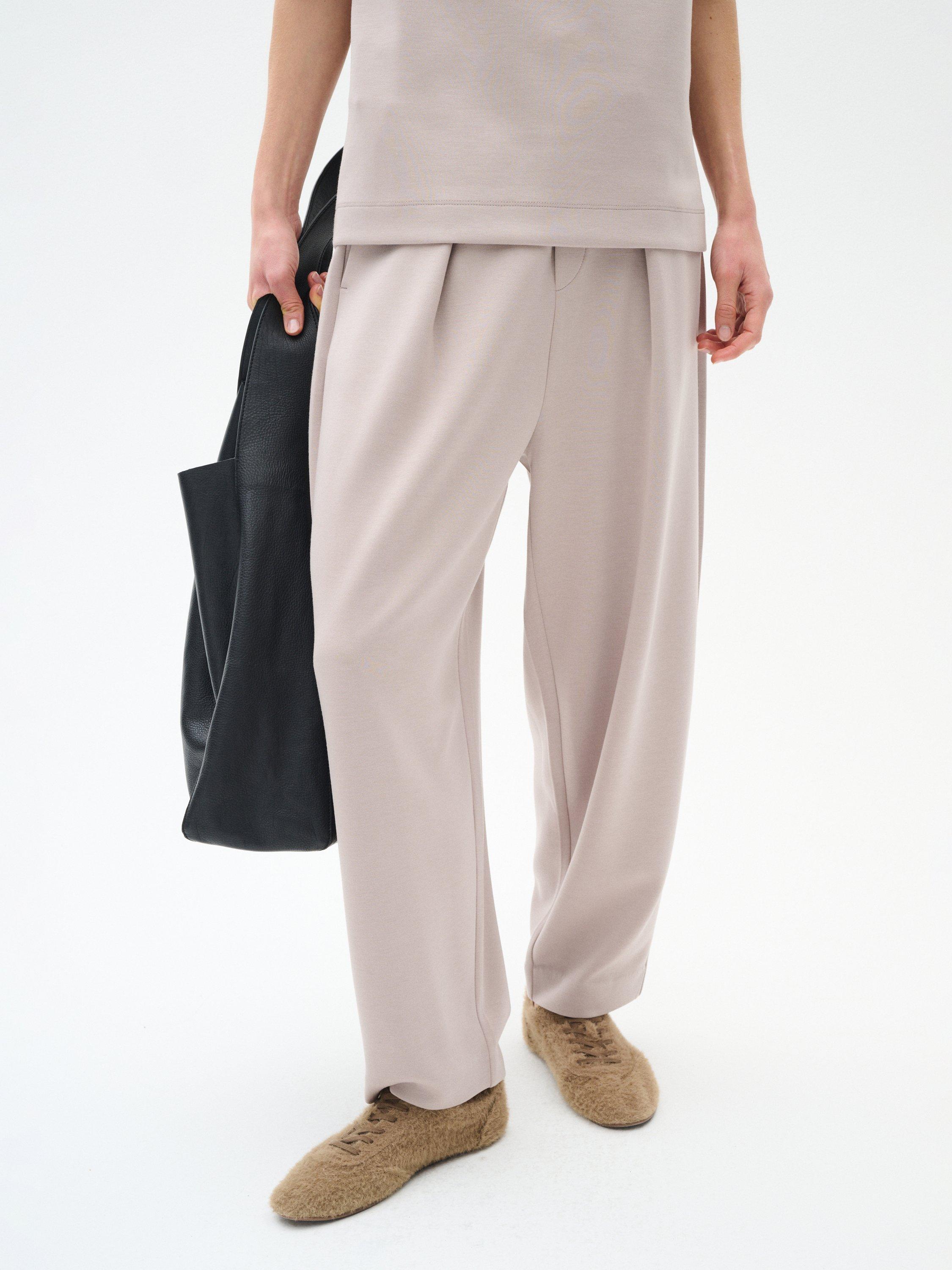 Product image 1 of 4, which shows InWear Pannie Carrot Leg Trousers, Stone, XS
