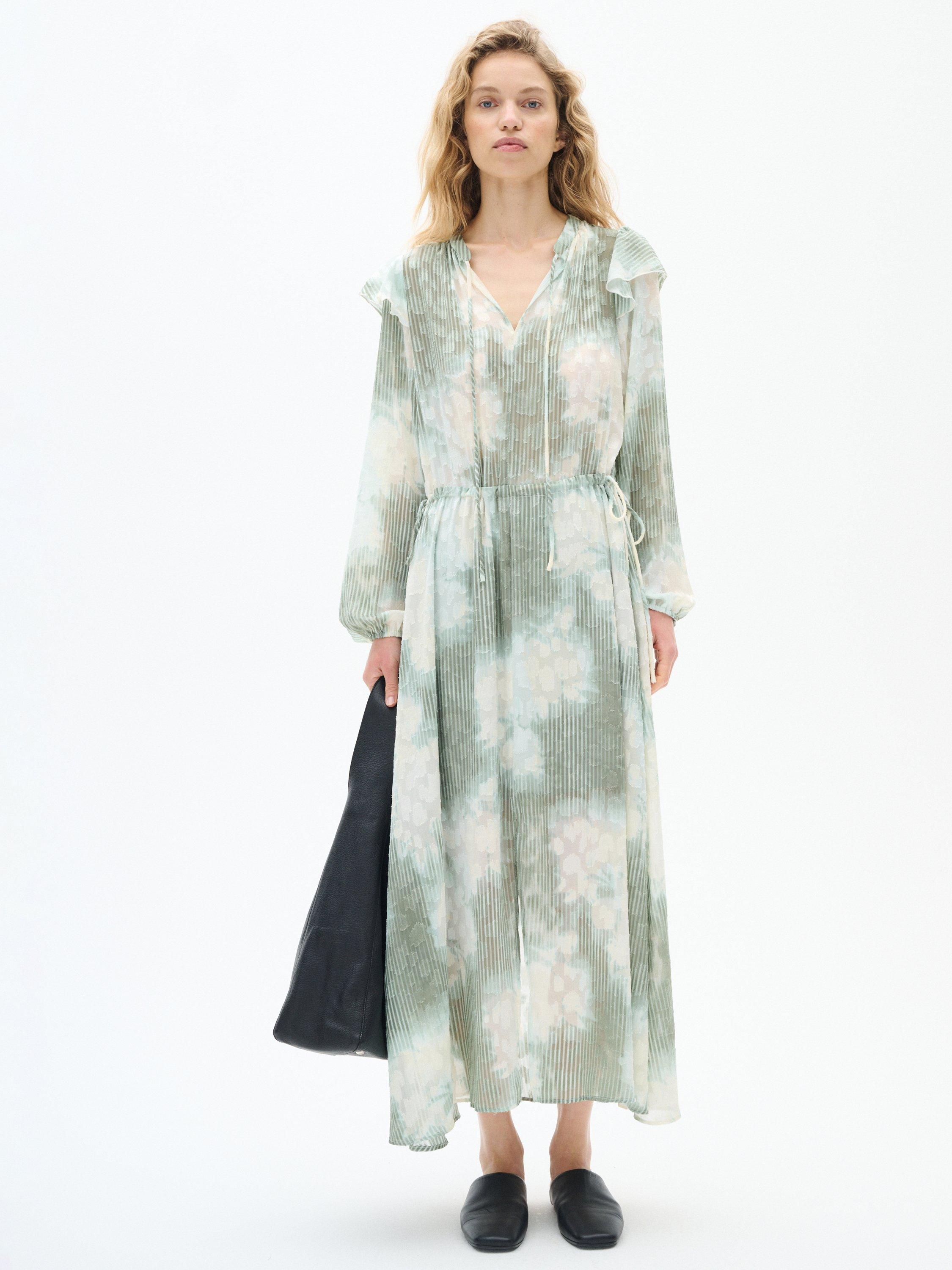 Product image 1 of 6, which shows InWear Cielle Abstract Floral Maxi Dress, Green, 8