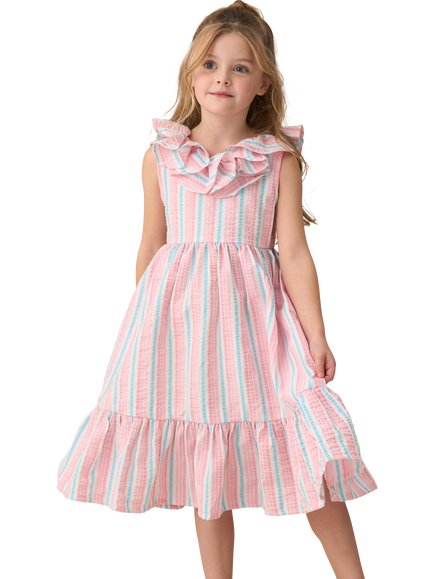 Angel & Rocket Kids' Stripe Sundress, Pink, Pink
