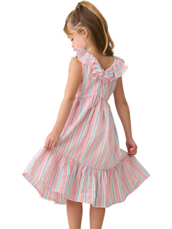 Angel & Rocket Kids' Stripe Sundress, Pink - view 2, Pink