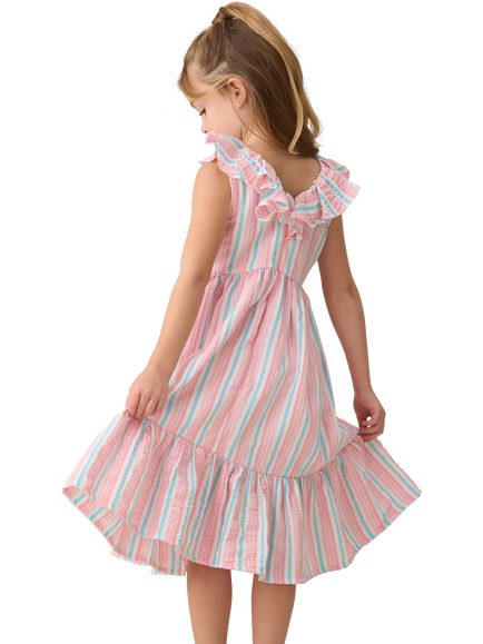 Angel & Rocket Kids' Stripe Sundress, Pink - view 2, Pink