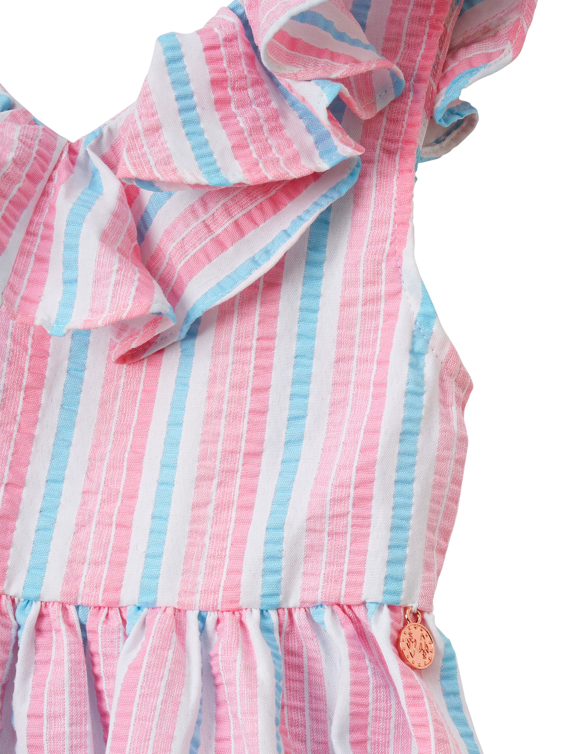 Product image 7 of 7, which shows Angel & Rocket Kids' Stripe Sundress, Pink, 3 years