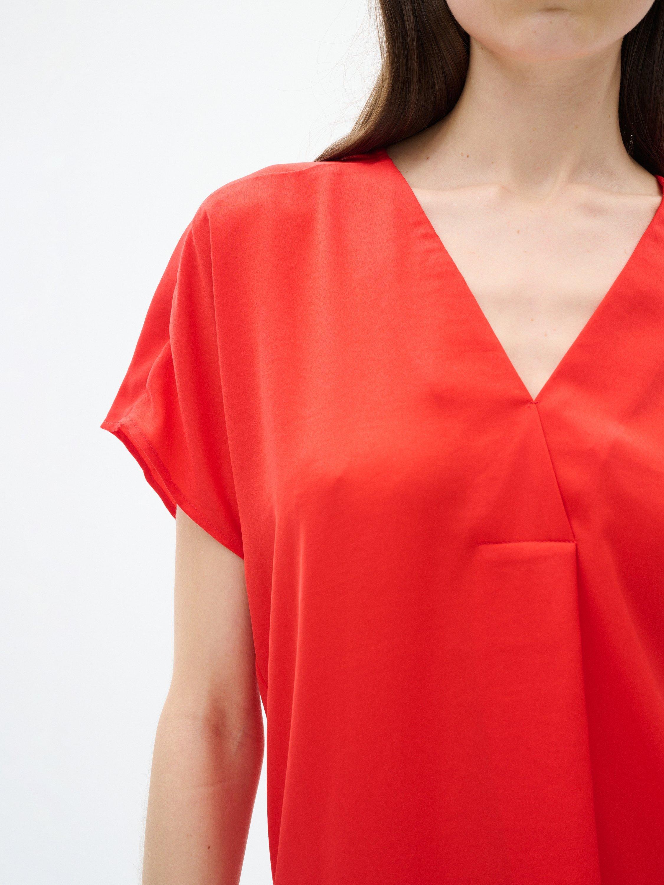 Product image 4 of 6, which shows InWear Rinda V-Neck Short Sleeve Top, Scarlet, 8
