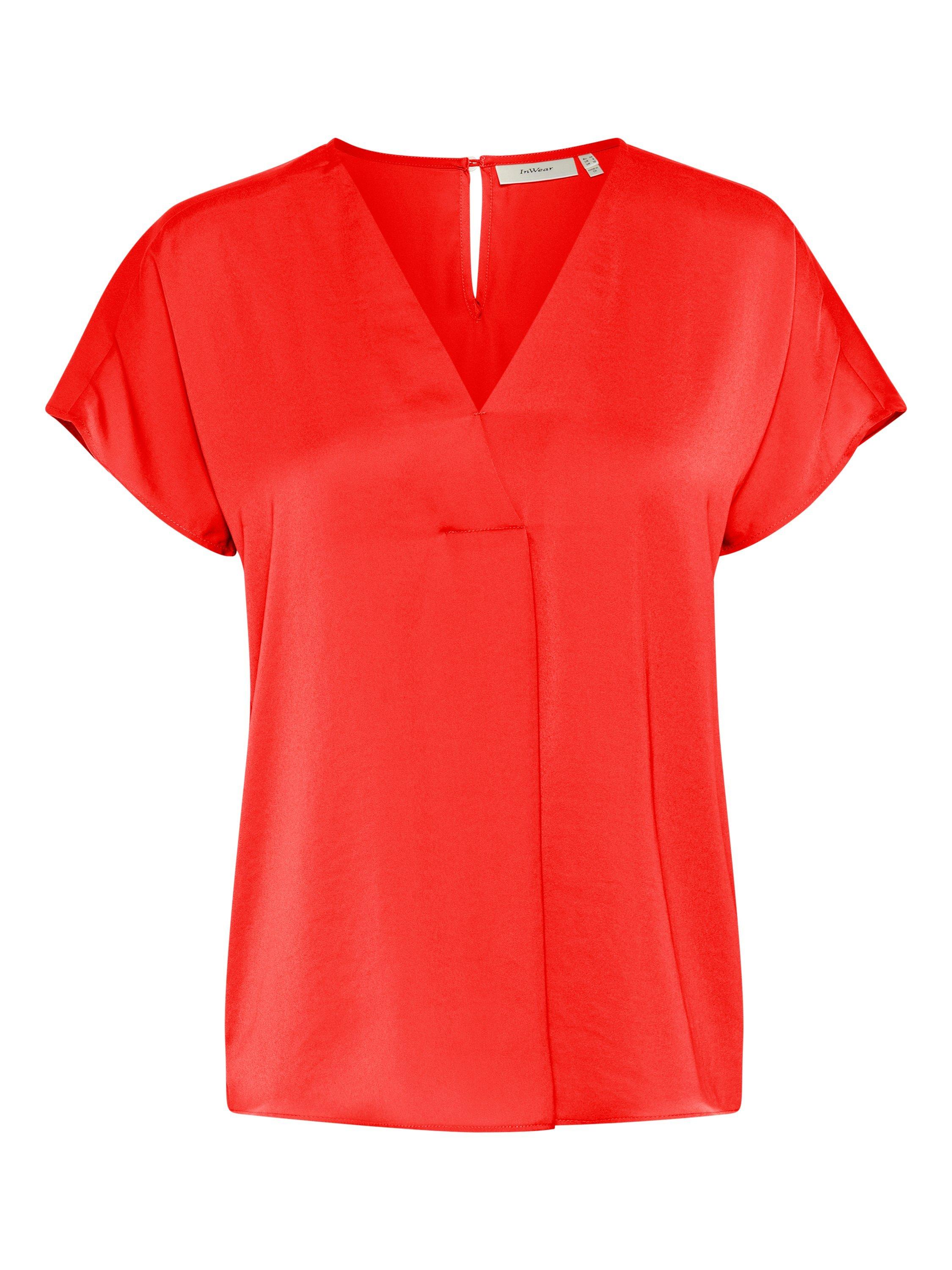 Product image 5 of 6, which shows InWear Rinda V-Neck Short Sleeve Top, Scarlet, 8