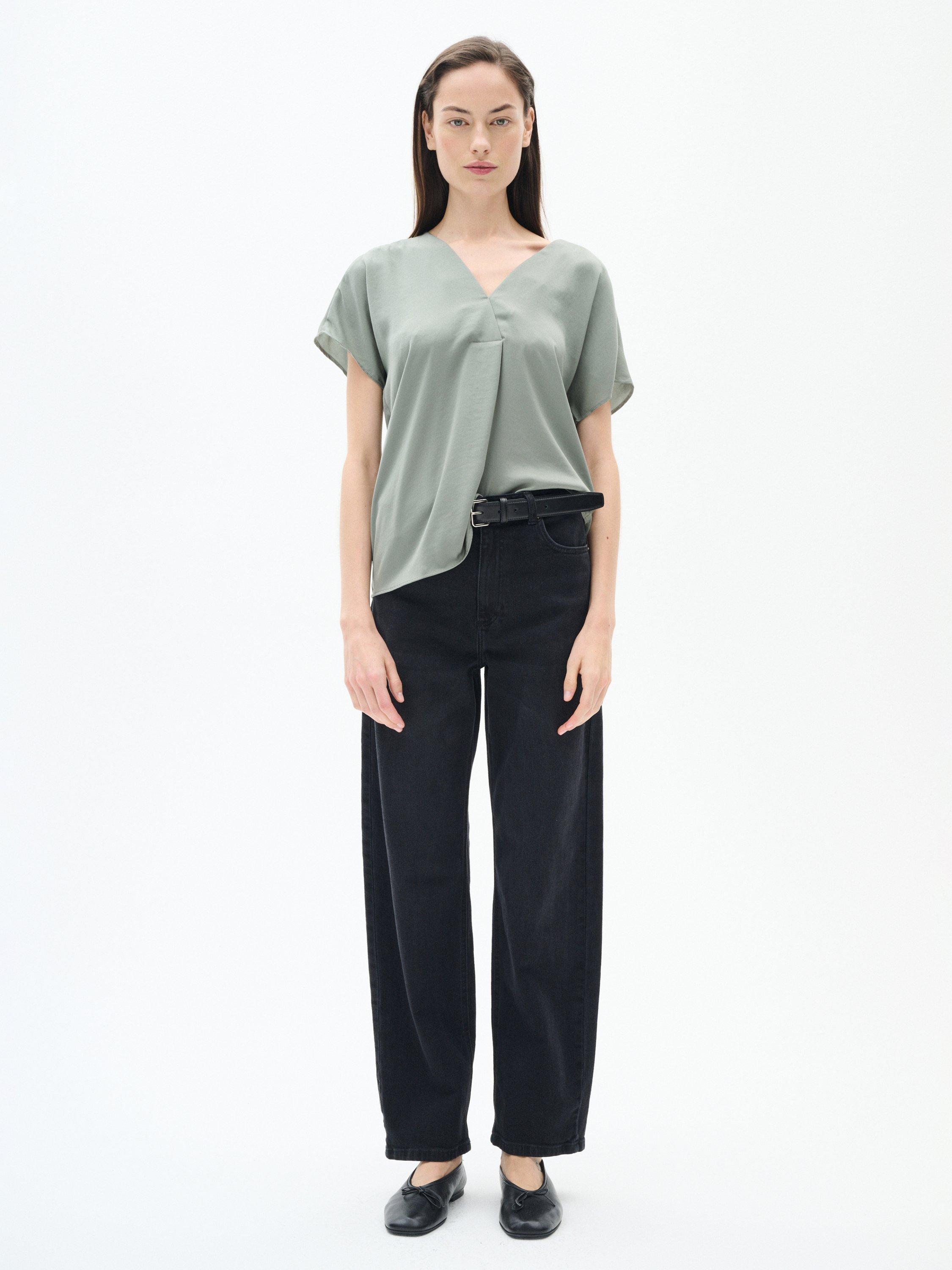 Product image 3 of 6, which shows InWear Rinda V-Neck Top, Agave Green, 8