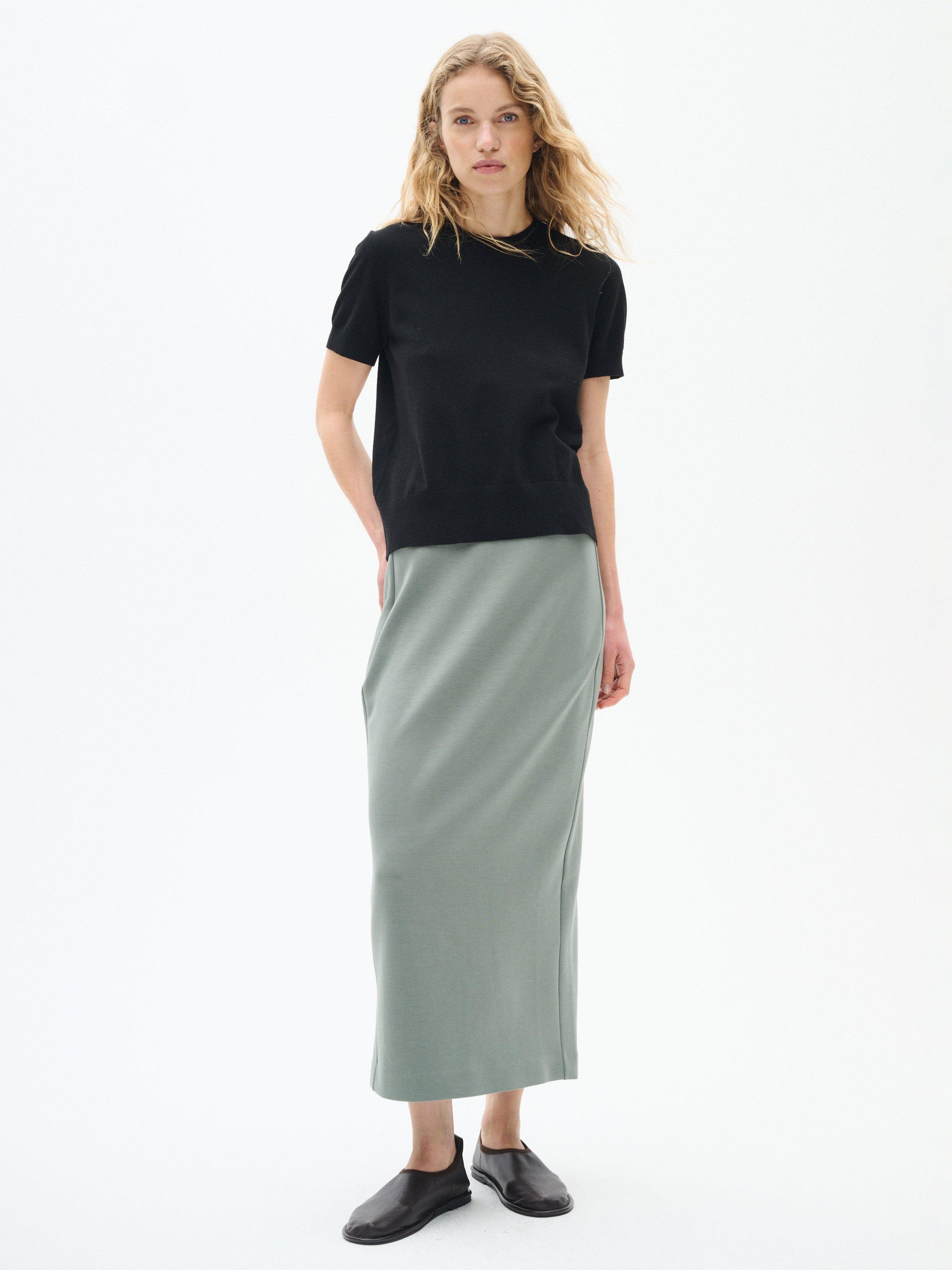 Product image 3 of 4, which shows InWear Aida Stretch Maxi Skirt, Agave Green, XS