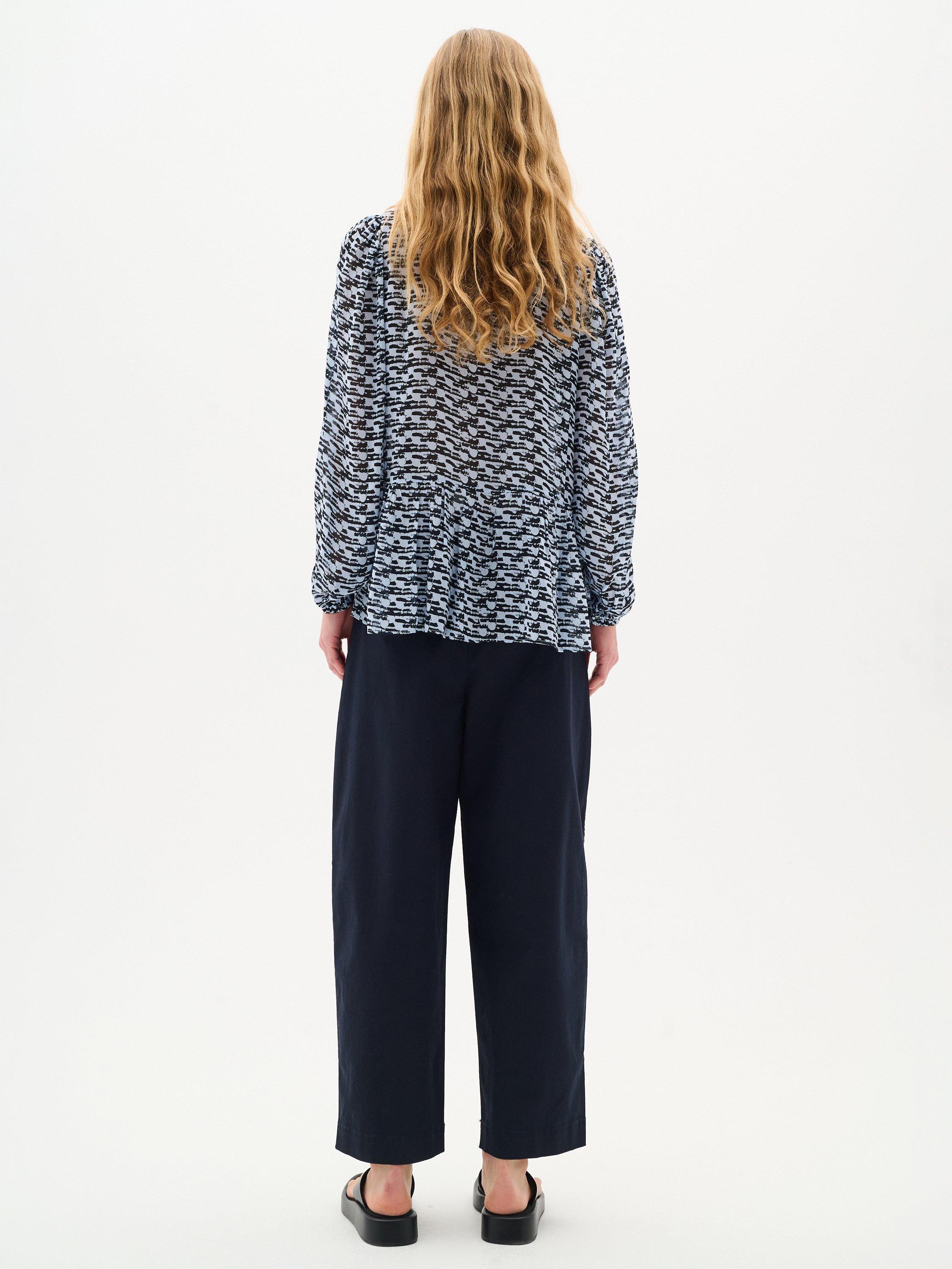 Product image 2 of 5, which shows InWear Sinikka Cropped Loose Fit Trousers, Marine Blue, 16
