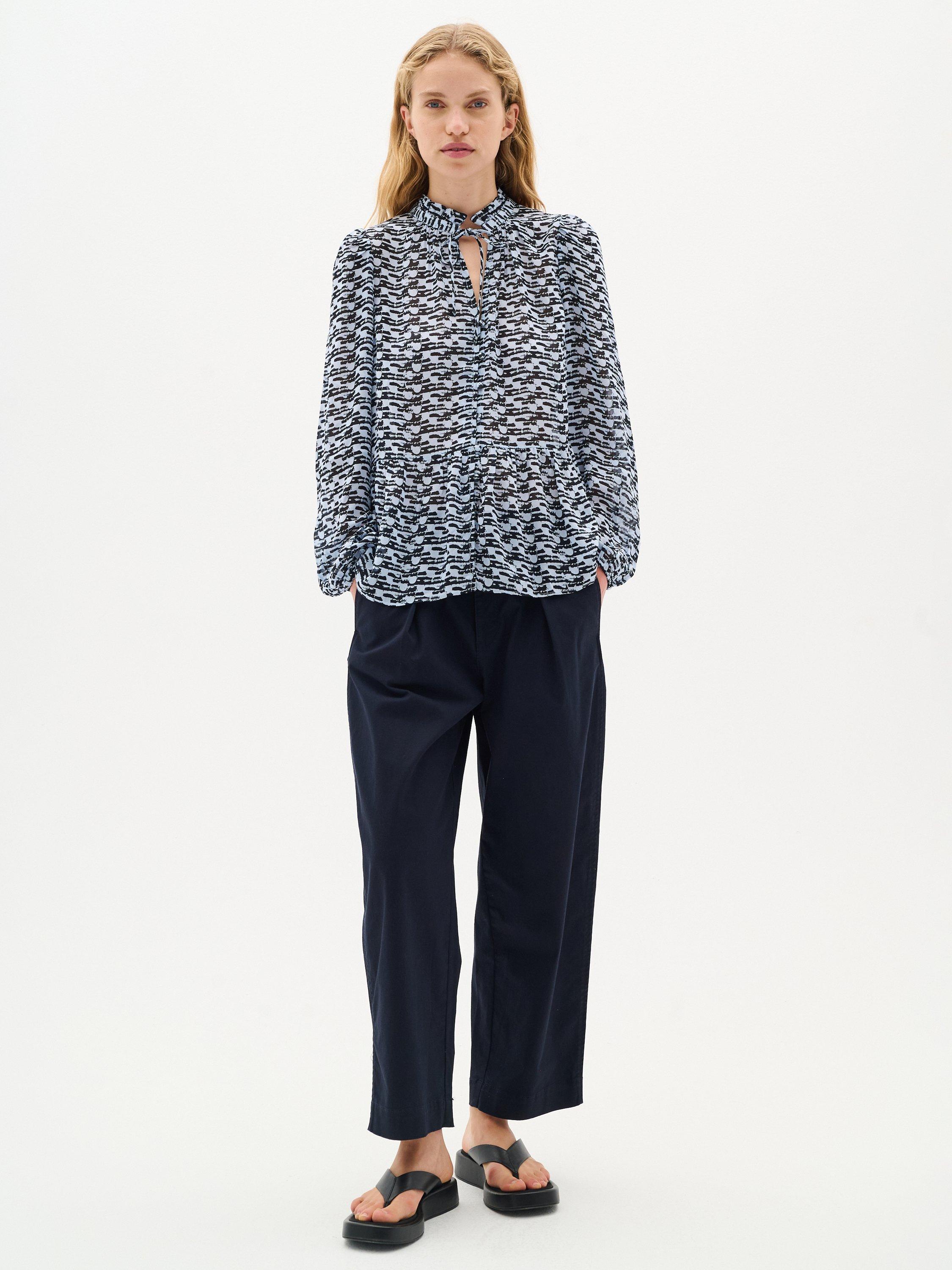 Product image 3 of 5, which shows InWear Sinikka Cropped Loose Fit Trousers, Marine Blue, 16